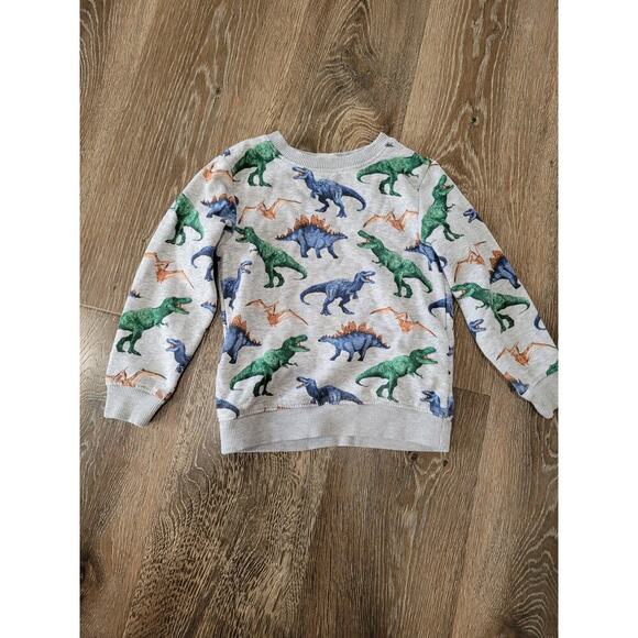 H&M Boy Dinosaur‎ Gray Sweatshirt size 4-6 year old #5 - Picture 1 of 3